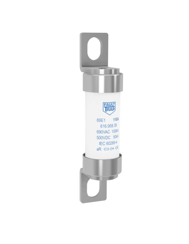 Fuse BS 690VAC/500VDC aR 100A 17x77mm fixing centres 63mm