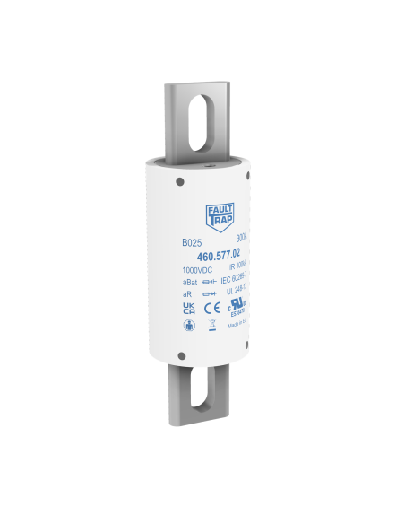 Fuse 1000VDC aBat/aR 160A 38x129mm silver plated axial terminals, fixing centres 100mm