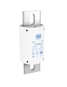 Fuse 1000VDC aBat/aR 350A 50x129mm silver plated axial terminals, fixing centres 97mm