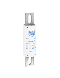 Fuse 1500VDC aBat 450A 50x215mm axial terminals, fixing centres 168mm