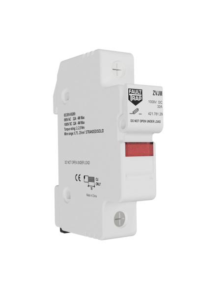 Fuse holder 690VAC/1000VDC 32A 10x38mm 1 pole with ind