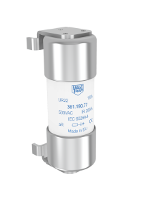 Fuse 500VAC IEC/550VAC UL aR 125A 22x58mm with pins for PCB soldering