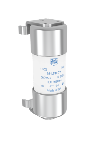 Fuse 500VAC IEC/550VAC UL aR 32A 22x58mm with pins for PCB soldering