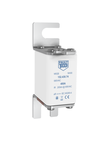 Fuse 690VAC/700VDC aR 315A DIN00/80 with indicator and with lug for microswitch fitting - fixing centres 80mm
