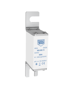 Fuse 500VAC aR 350A DIN000/80 without indicator and without lug for microswitch fitting - fixing centres 80mm