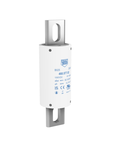 Fuse 1000VDC aBat/aR 250A 38x129mm tin plated axial terminals, fixing centres 100mm