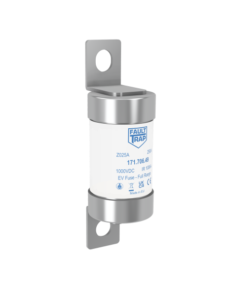 Fuse for automotive 1000V DC EV-full range 100A 37x123mm surface mount terminals, fixing centres 100mm