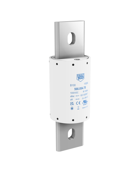 Fuse 1000VDC aBat/aR 900A 63x203mm silver plated axial terminals, fixing centres 152mm