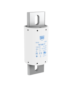 Fuse 1000VDC aBat/aR 750A 63x167mm silver plated axial terminals, fixing centres 132mm