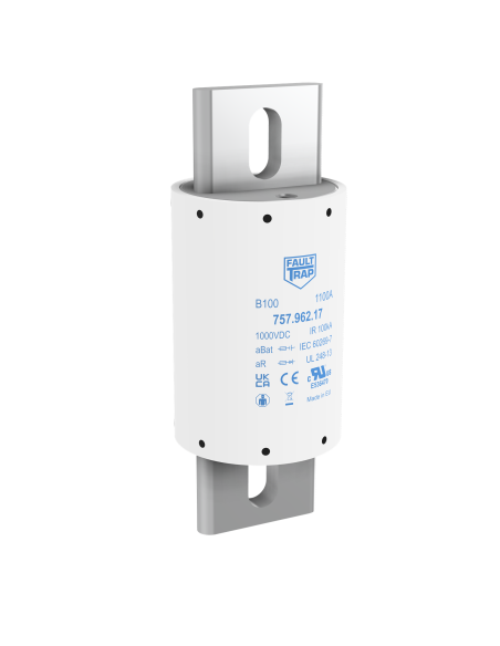 Fuse 1000VDC aBat/aR 750A 63x167mm silver plated axial terminals, fixing centres 132mm