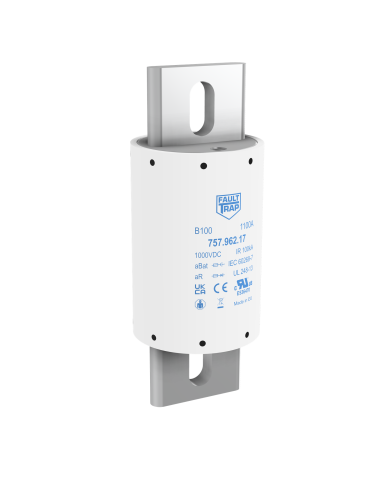 Fuse 1000VDC aBat/aR 1000A 63x167mm silver plated axial terminals, fixing centres 132mm