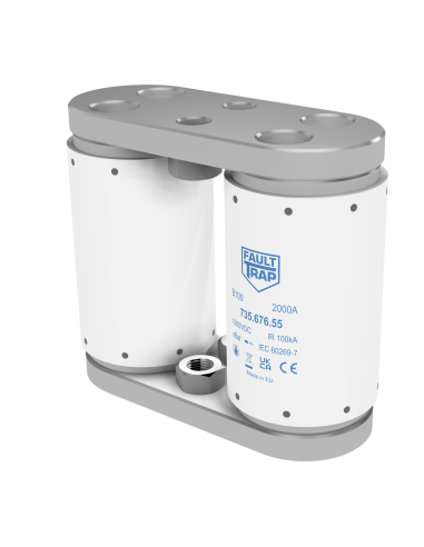 Fuse 1000VDC aBat 2000A 2x63x106mm double bodies 2x M12 flush end terminals