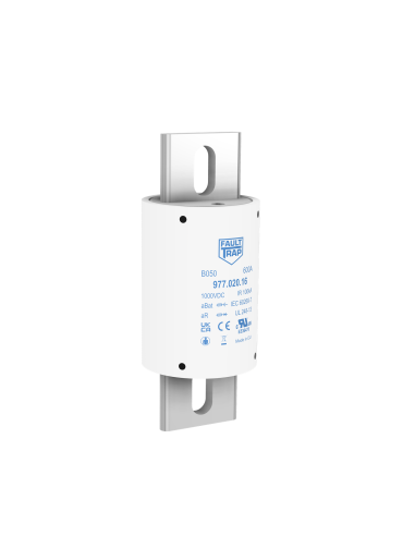 Fuse 1000VDC aBat/aR 600A 50x129mm silver plated axial terminals, fixing centres 97mm