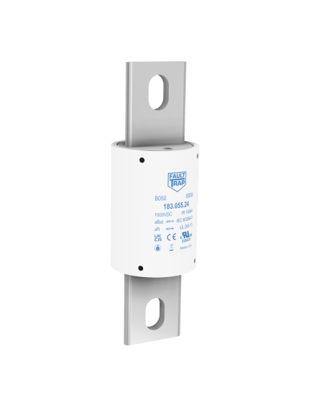 Fuse 1000VDC aBat/aR 250A 50x141mm tin plated axial terminals, fixing centres 118mm