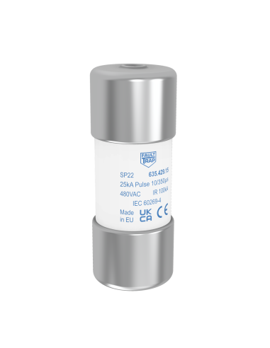Fuse 480VAC 22x58mm for protection of SPD with Iimp up to 25kA 10/350µs - with stricker
