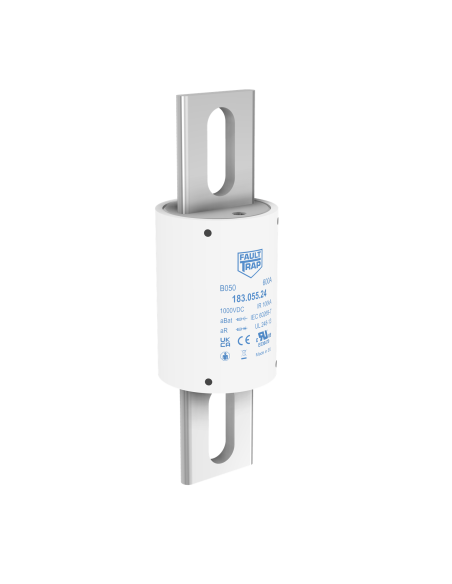 Fuse 1000VDC aBat/aR 400A 50x141mm tin plated axial terminals, fixing centres 118mm