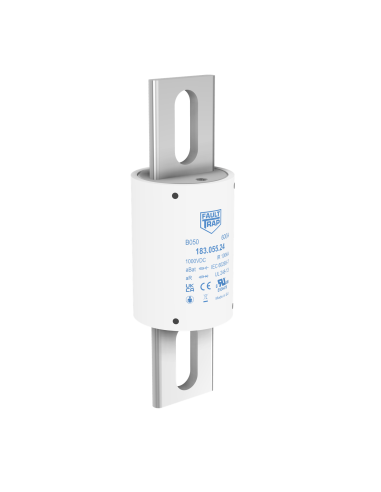 Fuse 1000VDC aBat/aR 250A 50x141mm tin plated axial terminals, fixing centres 118mm