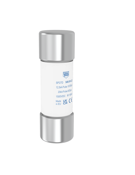 Fuse 1500VDC 27x85mm for protection of SPD with limp up to 12,5kA 10/350µs and In up to 20kA 8/20µs