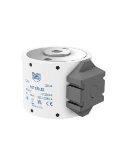 Fuse 690VAC aR 630A size 2 61x52,4mm M10 flush end terminals, with microswitch adapter